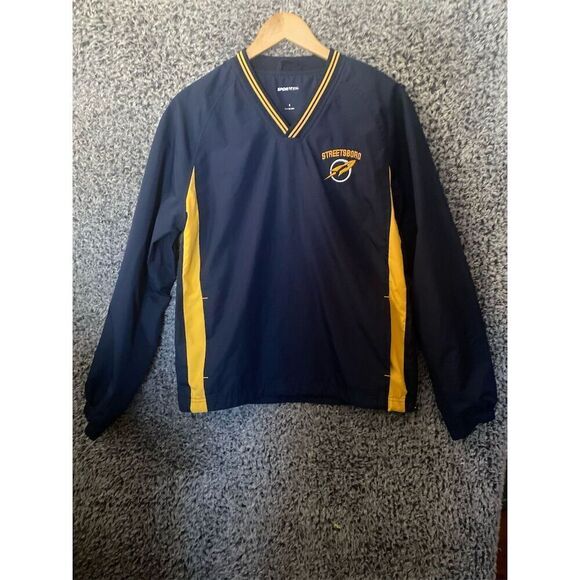 Sport-Tek Blue V-Neck Windbreaker Jacket Teens Size M Casual Sports - Picture 7 of 9